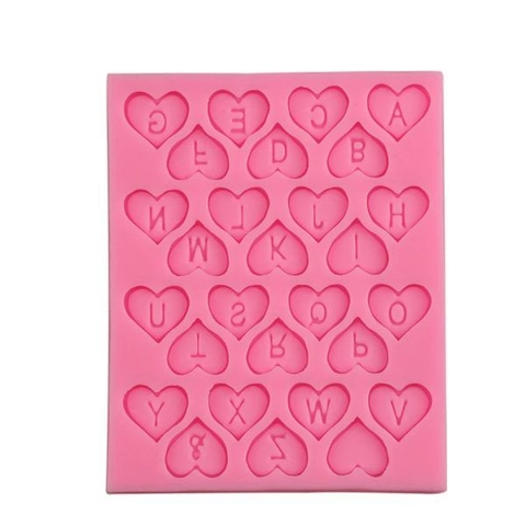 Abecedario Corazones Silicona Letras