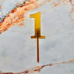 Topper Numero Metalizado Dorado (elegir numero)