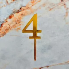 Topper Numero Metalizado Dorado (elegir numero)