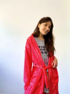 Bata kimono lunares roja - Plush