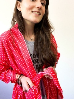 Bata kimono lunares roja - Plush en internet