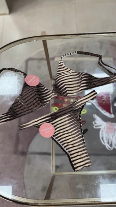 BIQUINI MARROM ESTAMPADO