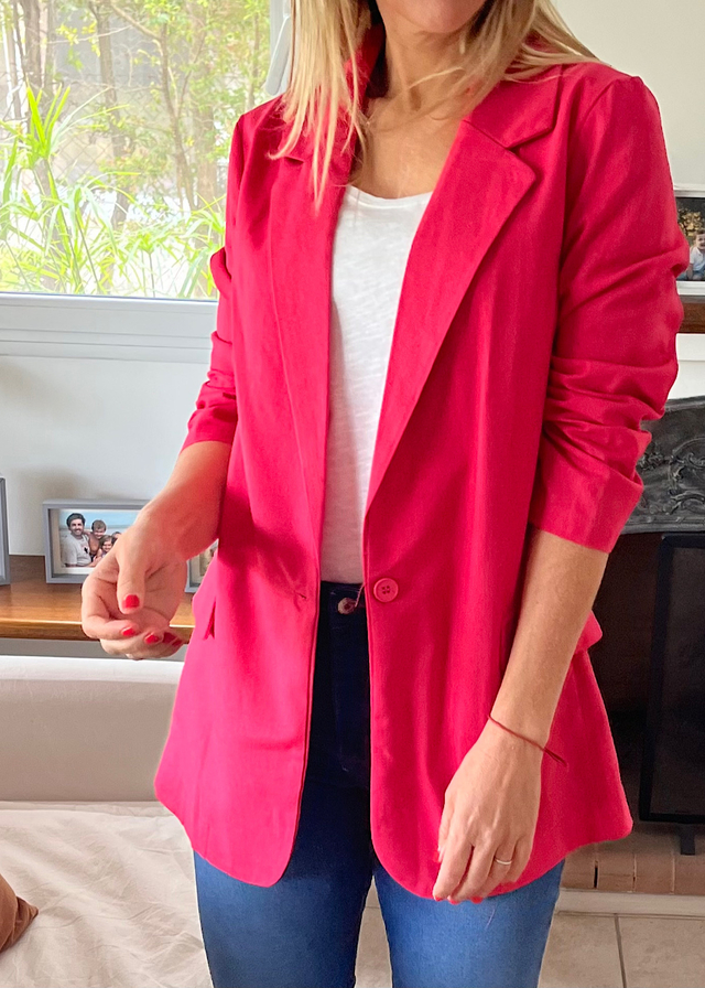 Blazer Lino Fucsia thumbnail 2