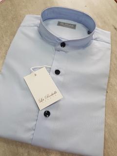 Camisa celeste cuello mao elastizada (1203) - comprar online