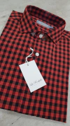 Camisa regular fit cuadrille bordo (R123)