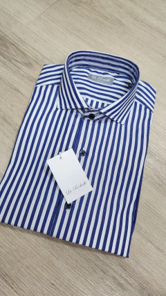 Camisa raya ancha (S195) 100% algodon