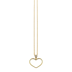 Corrente com pingente coração e brilhantes ouro 18k - comprar online