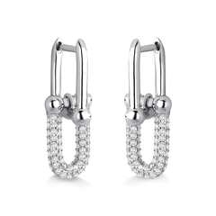 Brinco Em U cravejado com Zirconia Prata 925 - comprar online
