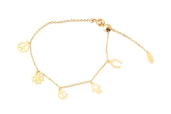 PULSEIRA PINGENTES PATUÁS OURO 18K - comprar online