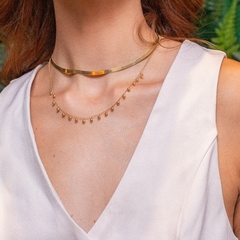 CHOCKER CORRENTE LAMINADA OURO 18K - comprar online