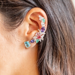 BRINCO RETANGULO PRIMEIRO FURO COM EARCUFF DE SEGUNDO FURO - comprar online