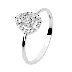 ANEL GOTA OURO BRANCO 18K COM DIAMANTES - loja online