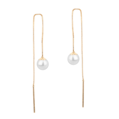 Brinco Ouro 18k Corrente com Pérola - comprar online