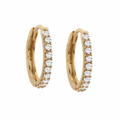 MINI ARGOLA OURO 18K AMARELO COM ZIRCÔNIA