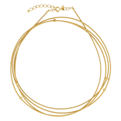 Colar Voltas corda de violão com Bolinhas ouro 18k