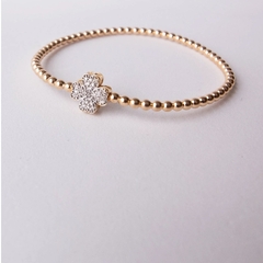 PULSEIRA BALL TREVO DIAMANTE OURO 18K - comprar online