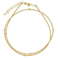 Pulseira Corda De Violao com bolinhas 2 Voltas ouro 18k - comprar online
