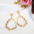 Brinco grande com gotas rosas banhado em ouro 18k - comprar online