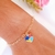Pulseira com pingente de coração com símbolo do autismo banhado em ouro 18k