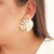 Brinco redondo martelado banhado em ouro 18k