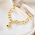 Pulseira com elos e pingente de coração banhada em ouro 18k - comprar online