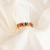 Anel estilo aliança com 2 linhas com zircônias coloridas banhado em ouro 18k - comprar online