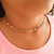 Colar infantil colorido banhado em ouro 18k