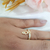 Anel com zircônias e menina banhado em ouro 18k