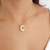Colar luxo letra C com zircônias banhado em ouro 18k