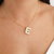 Colar luxo letra E com zircônias banhado em ouro 18k