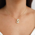 Colar luxo letra S com zircônias banhado em ouro 18k