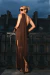 VESTIDO MIDI COM FRANJA MARROM - comprar online