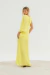 VESTIDO LONGO FENDA AMARELO - Tugore