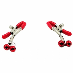 Grampos P/Seios C/Adorno em Metal - Vermelho - Doce Libido