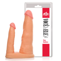 Pênis Realístico Duplo 15,5x4cm Bege - Adão & Eva