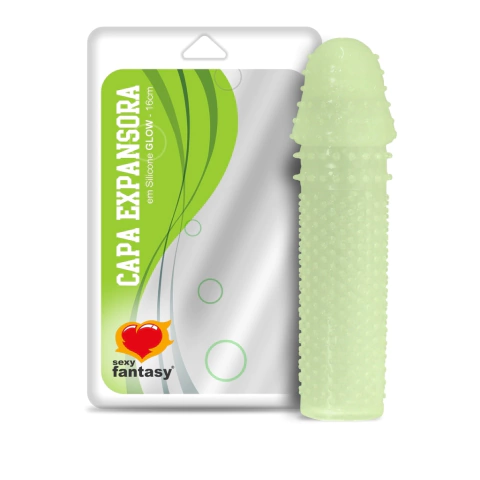 Capa Peniana Expansora Silicone 16cm Glow - Sexy Fantasy - Doce Libido