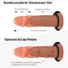 Capa Peniana 12cm p/ 16cm com Cinta Bege - Sexy Fantasy - Doce Libido