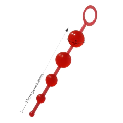 Plug Bol C/ 5 Esferas Vermelho - Sexy Fantasy - Doce Libido