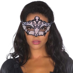 Máscara Sensual Branco c/ Preto - Pimenta Sexy - Doce Libido