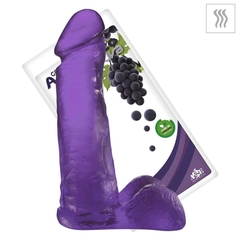 Pênis em Gel Aromático c/Escroto 17x4,3cm - Uva Doce Libido