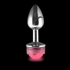 Plug de Metal c/LED 13 Cores + Controle - Médio - Doce Libido