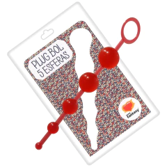 Plug Bol C/ 5 Esferas Vermelho - Sexy Fantasy - Doce Libido