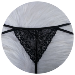 Calcinha Tailandesa c/Alça Dupla 50 Tons - Preta - Doce Libido