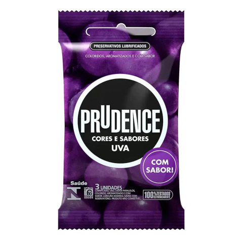 Preservativo Prudence Cores e Sabores - Uva - Doce Libido