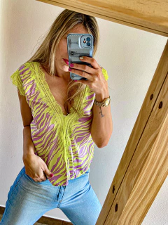 BLUSA WASH PRINT LIMA CEBRA - comprar online