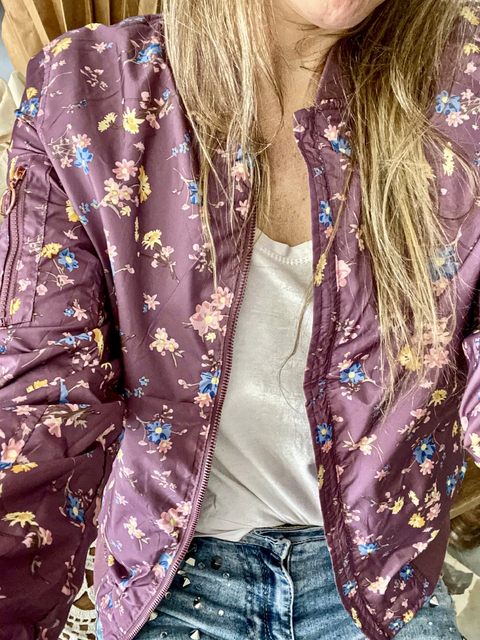 CAMPERA ESLOVENIA REVERSIBLE IMPORTADA VIOLETA ESTAMPADA