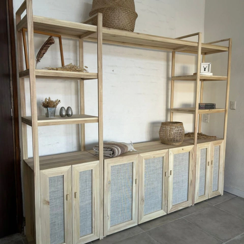 Combo Bari - Rack + 2 estanterias