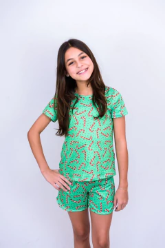 PIJAMA BOXER SUEDE INFANTIL VERDE NATAL - loja online
