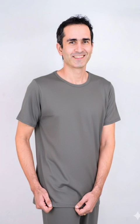 PIJAMA CURTO MASCULINO CINZA - comprar online