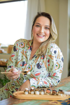 PIJAMA AMERICANO LONGO SUEDE VERDE JAPONÊS - comprar online